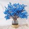Blue Fake Flowers Artificial Flowers, 5 Pcs Real Touch Silk Flowers Faux Artificial Flowers for Decorations, Babys Breath Artificial Flowers Bulk for Spring Decor Floral Arrangement